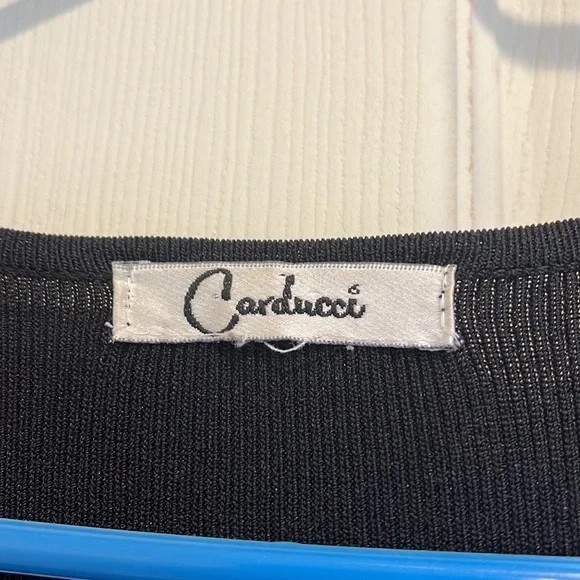 drama embroidered beaded face black top - Picture 3 of 4